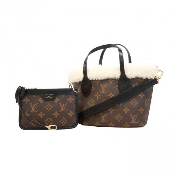 LOUIS VUITTON Handbags - Louis Vuitton Monogram Shearling Neverfull Inside Out BB Handbag M26315 Brown...